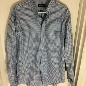 Chaps Blue Checkered button down Men's Shirt size large